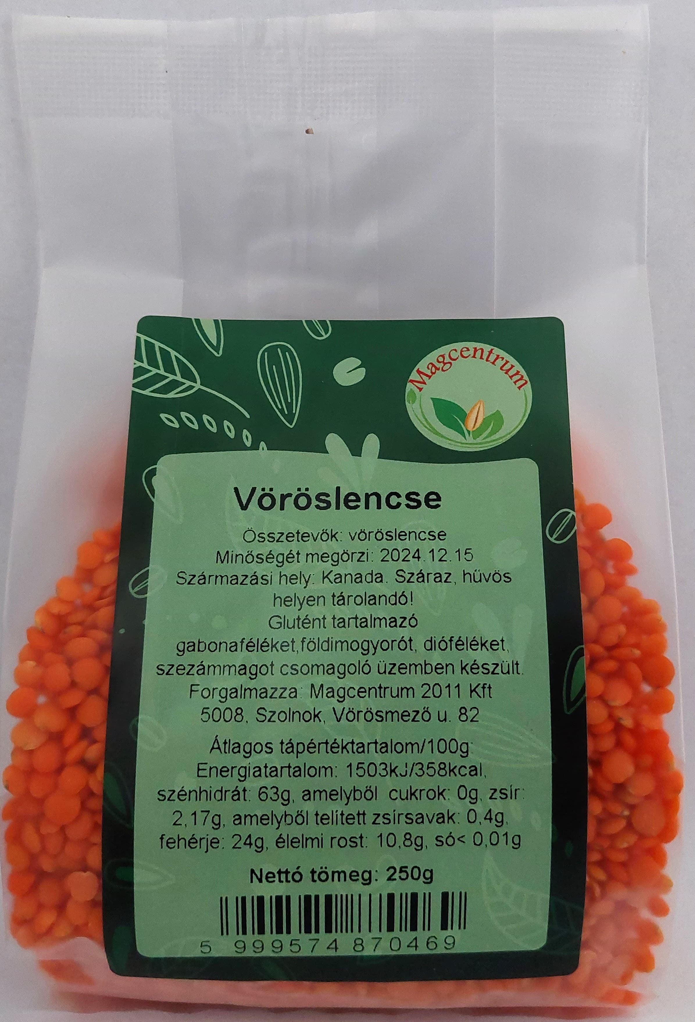 Magcentrum červená šošovica celá 250 g