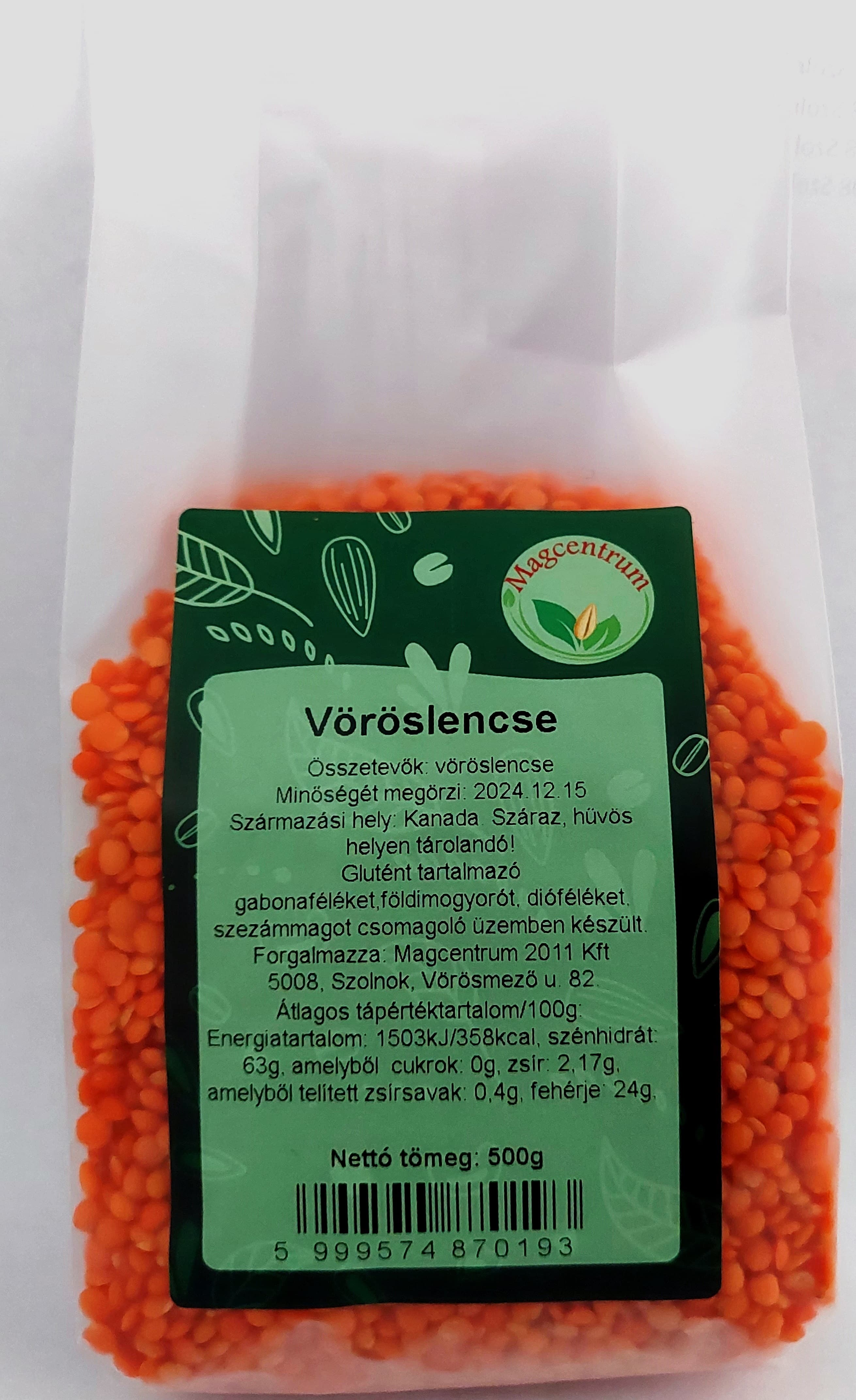 Magcentrum červená šošovica celé 500 g
