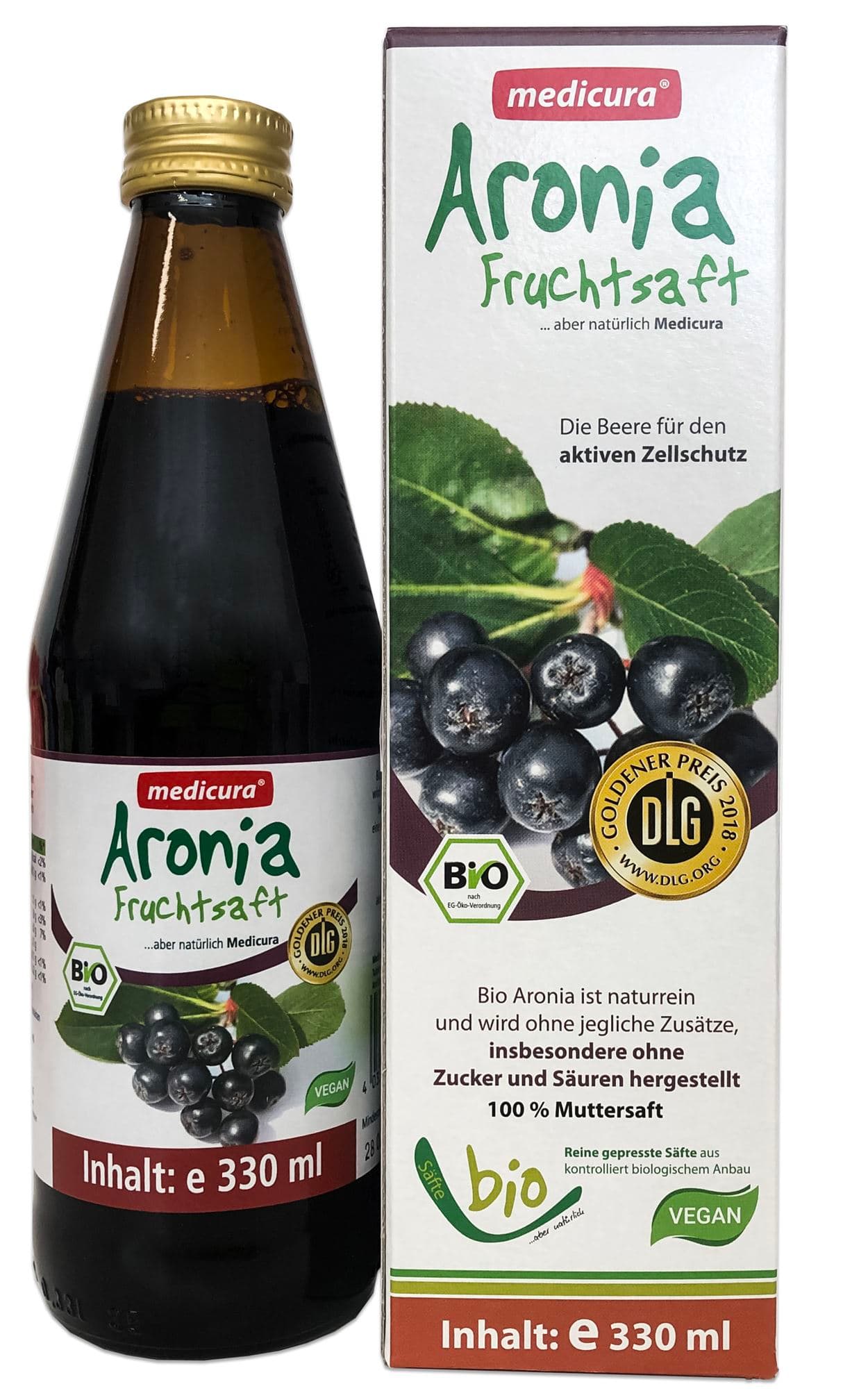 Medicura bio ovocný džús 100% čierna jarabina 330 ml