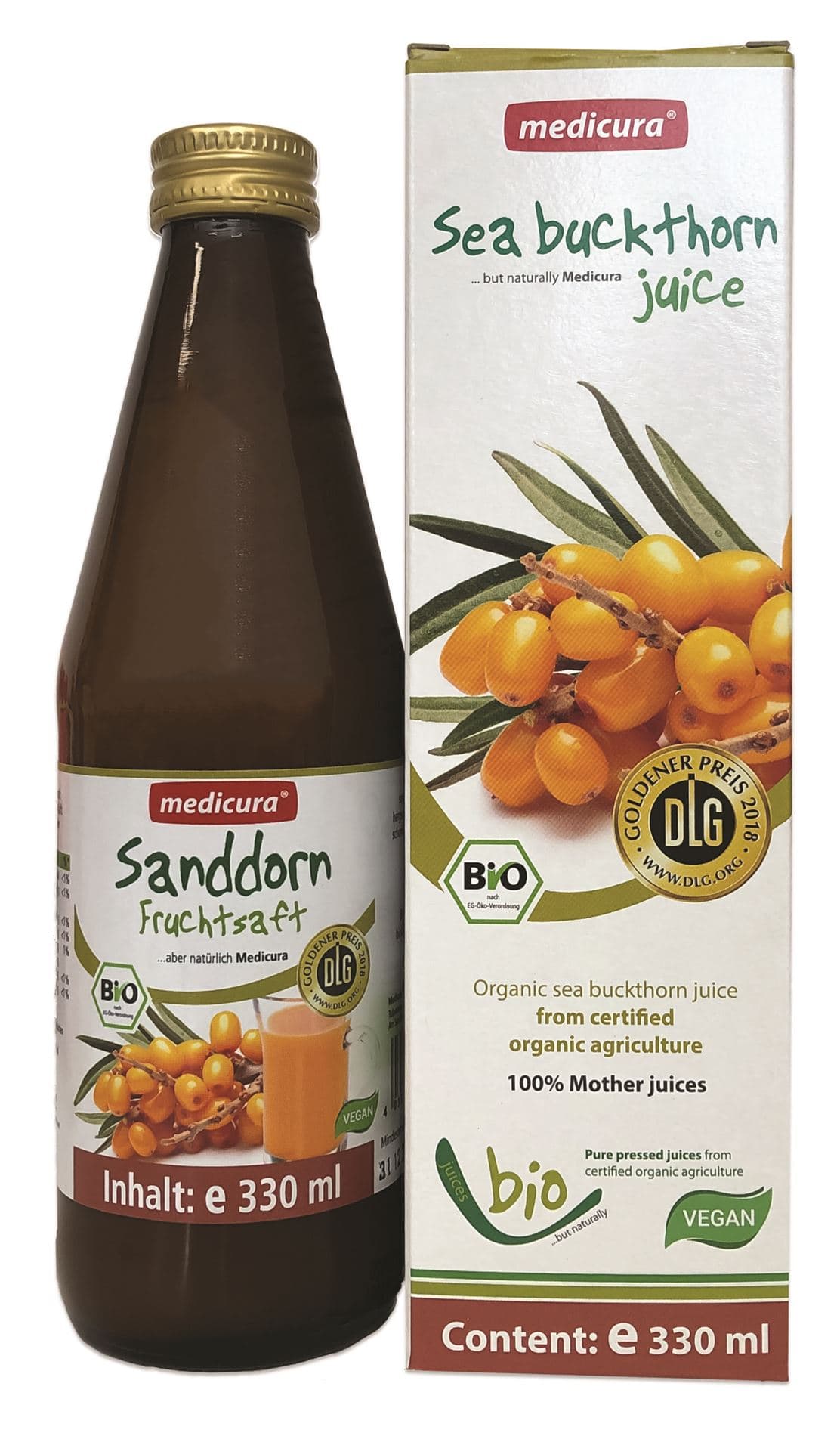 Medicura bio ovocný džús 100% rakytník 330 ml