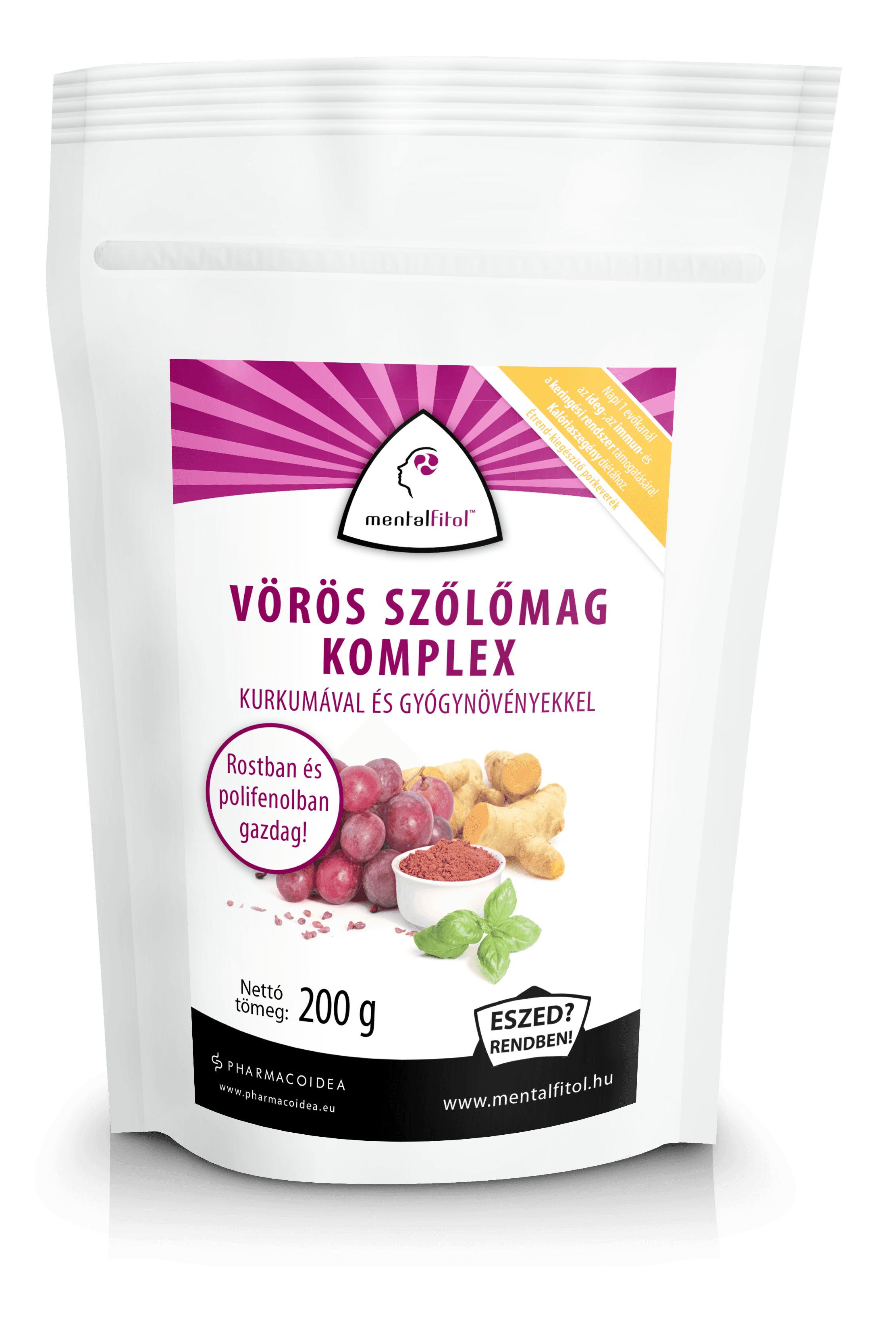 Pharmacoidea mentalfitol červené hroznové semeno komplex prášok 200 g