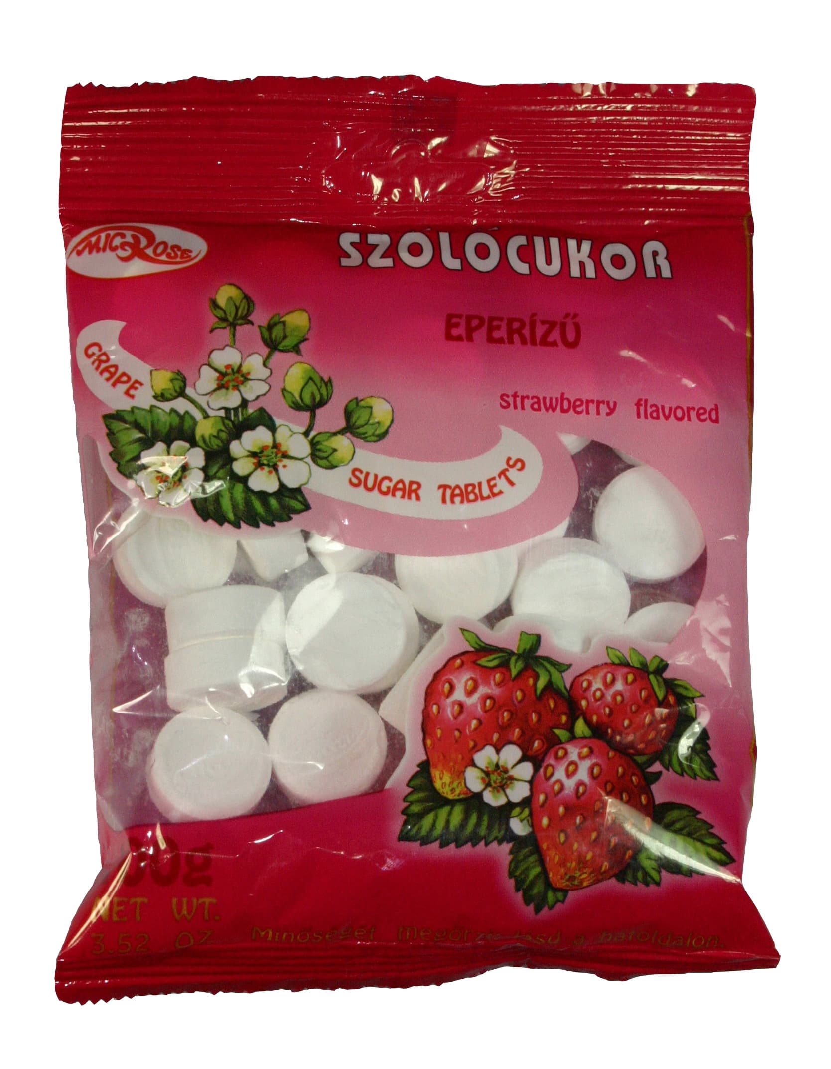 Microse hroznový cukor tablety s jahodovou príchuťou 75 g