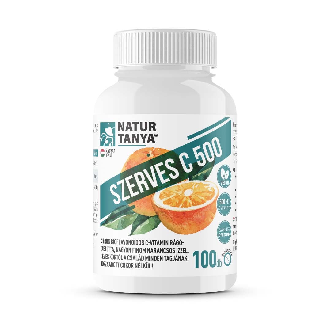 Natur Tanya žuvacie tablety s organickým vitamínom C 500 mg s pomarančovou príchuťou 100 ks - 96254