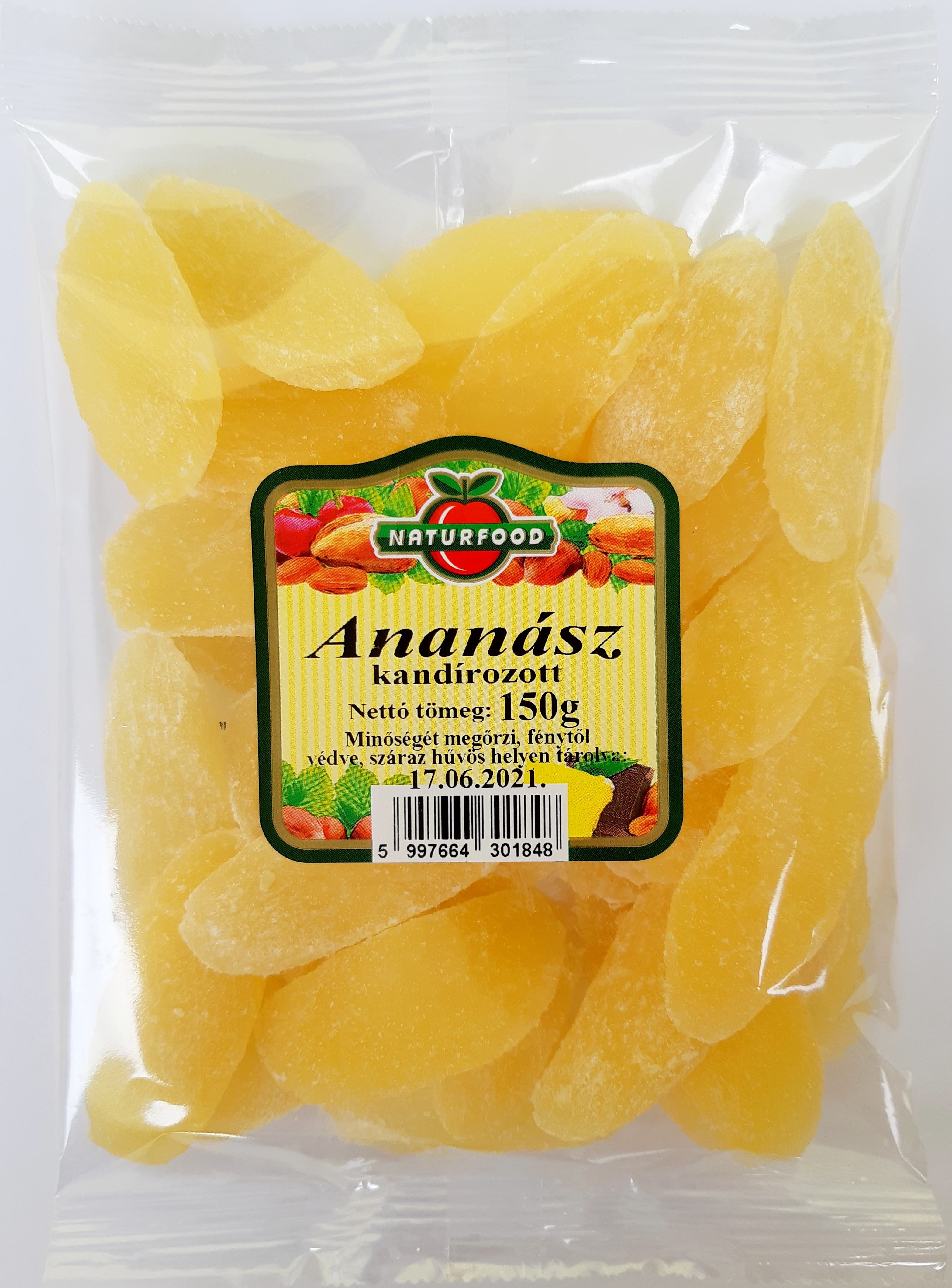 Naturfood Kandizované ananásové plátky 150 g
