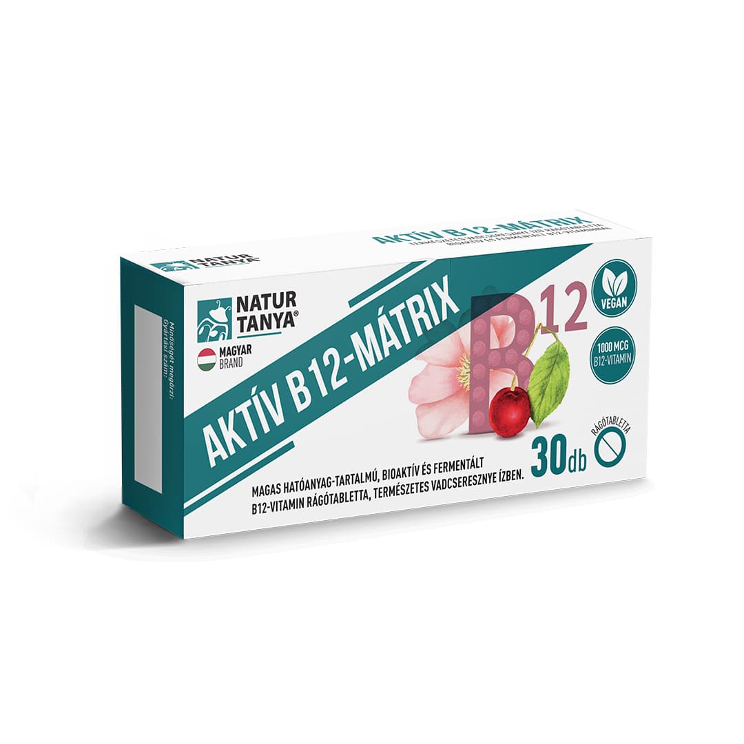 Natur Tanya aktív B12-matrix žuvacie tablety 30 ks