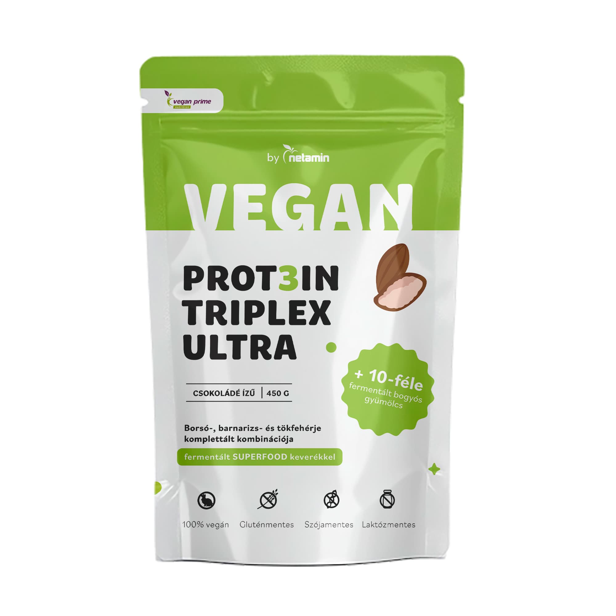 Netamin vegan prot3in triplex ultra proteínový prášok čokoláda 450 g