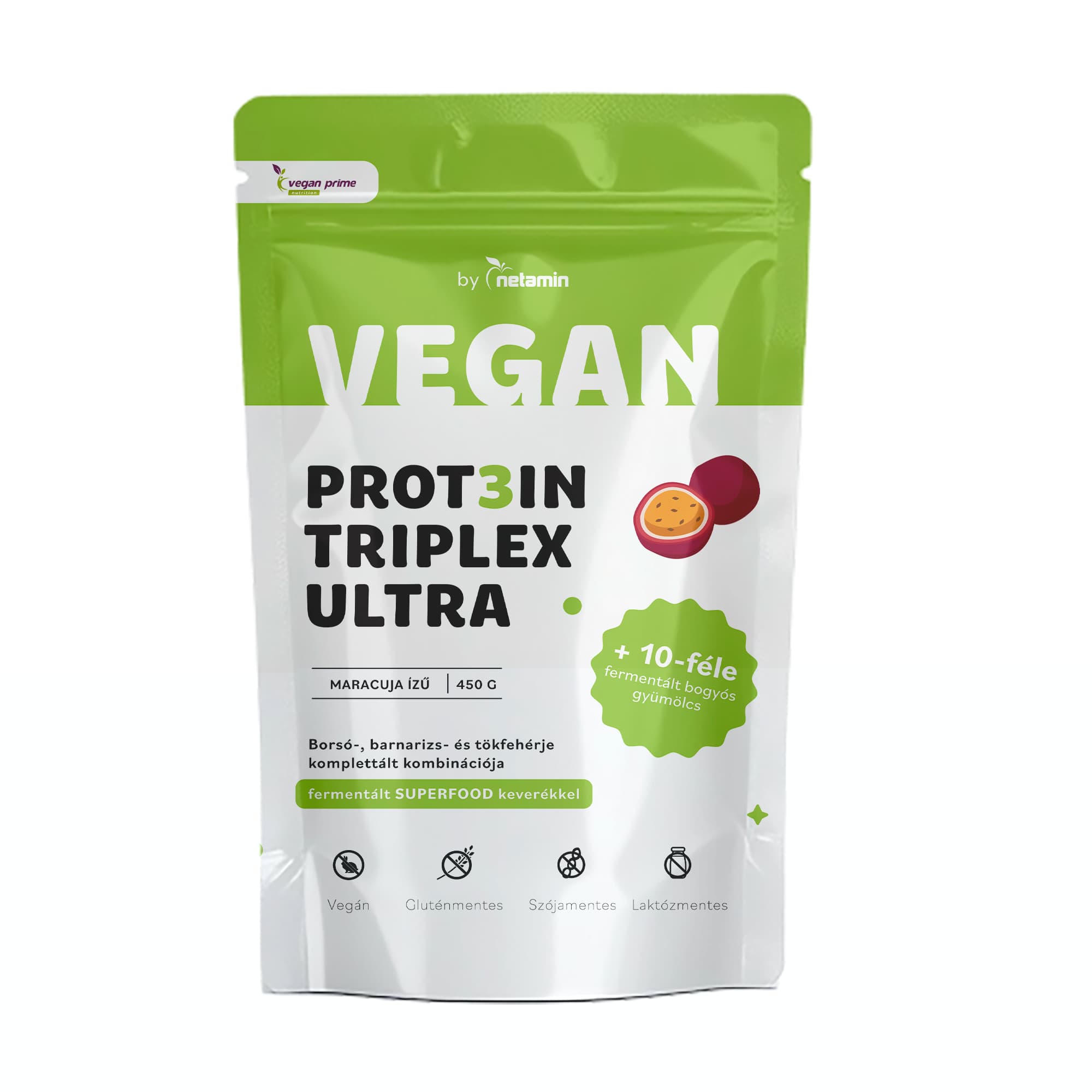Netamin vegan prot3in triplex ultra proteínový prášok marakuja 450 g