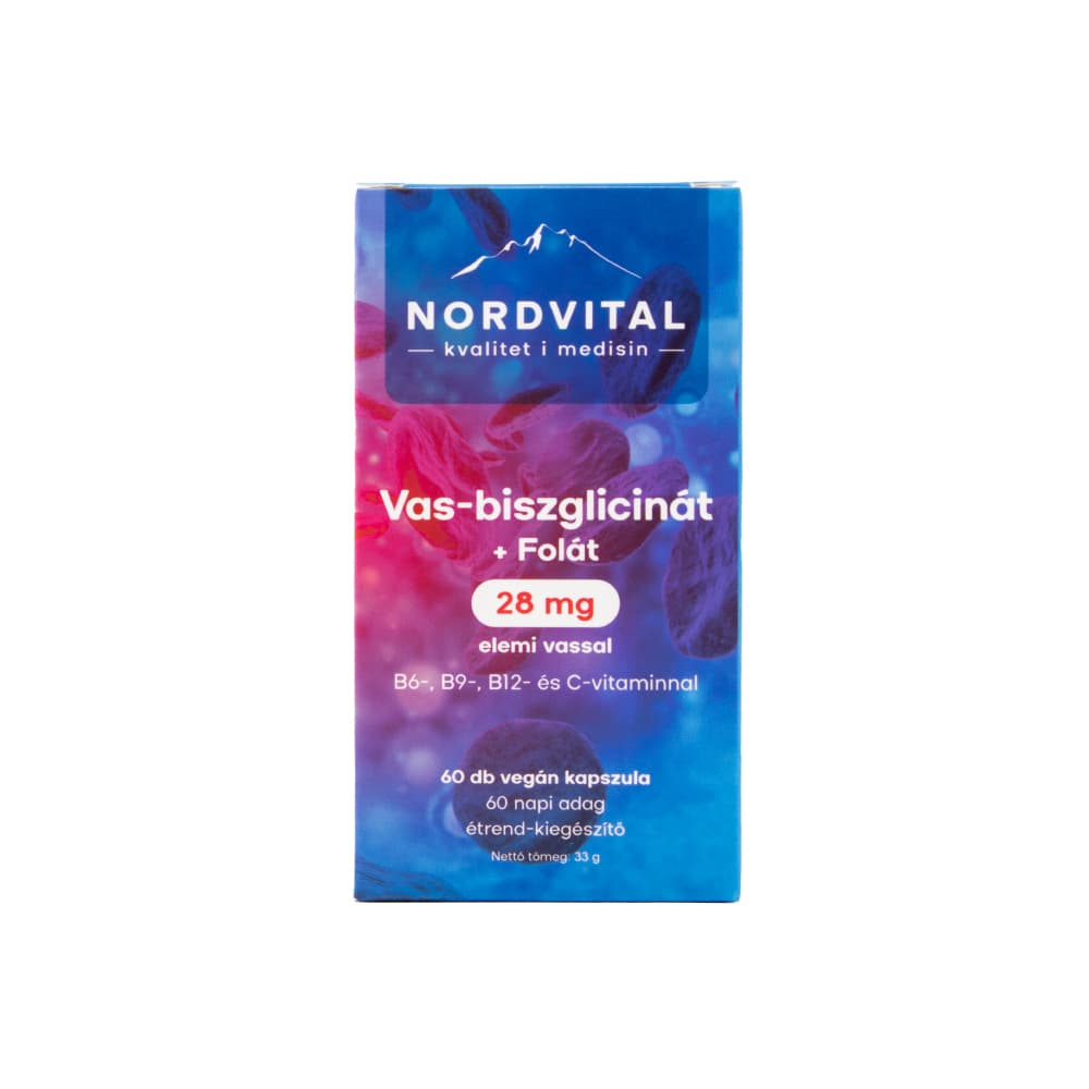 Nordvital železo-bisglycín vegánske kapsuly 60 ks