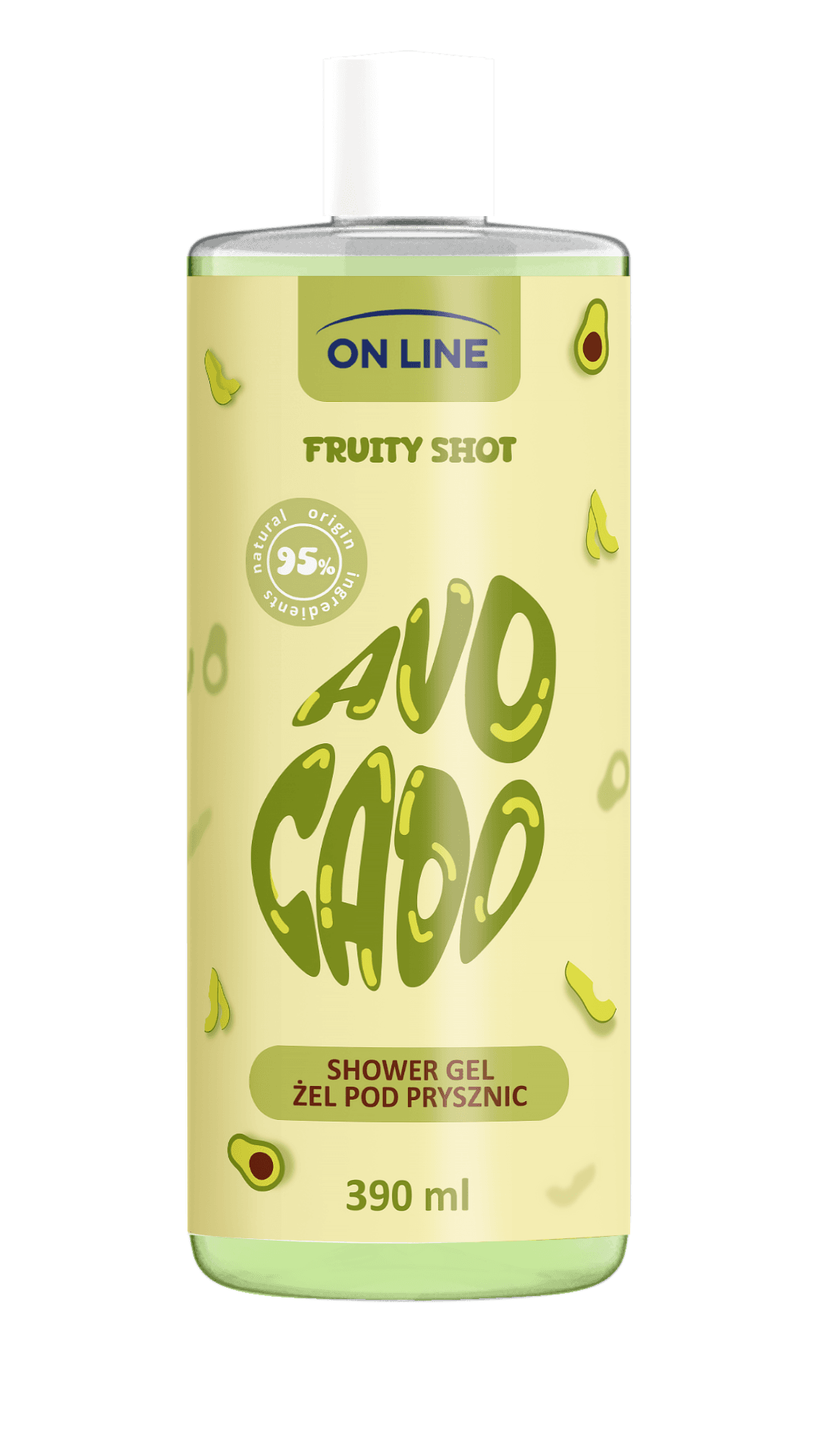 On Line sprchový gél fruity shot avokádo 390 ml