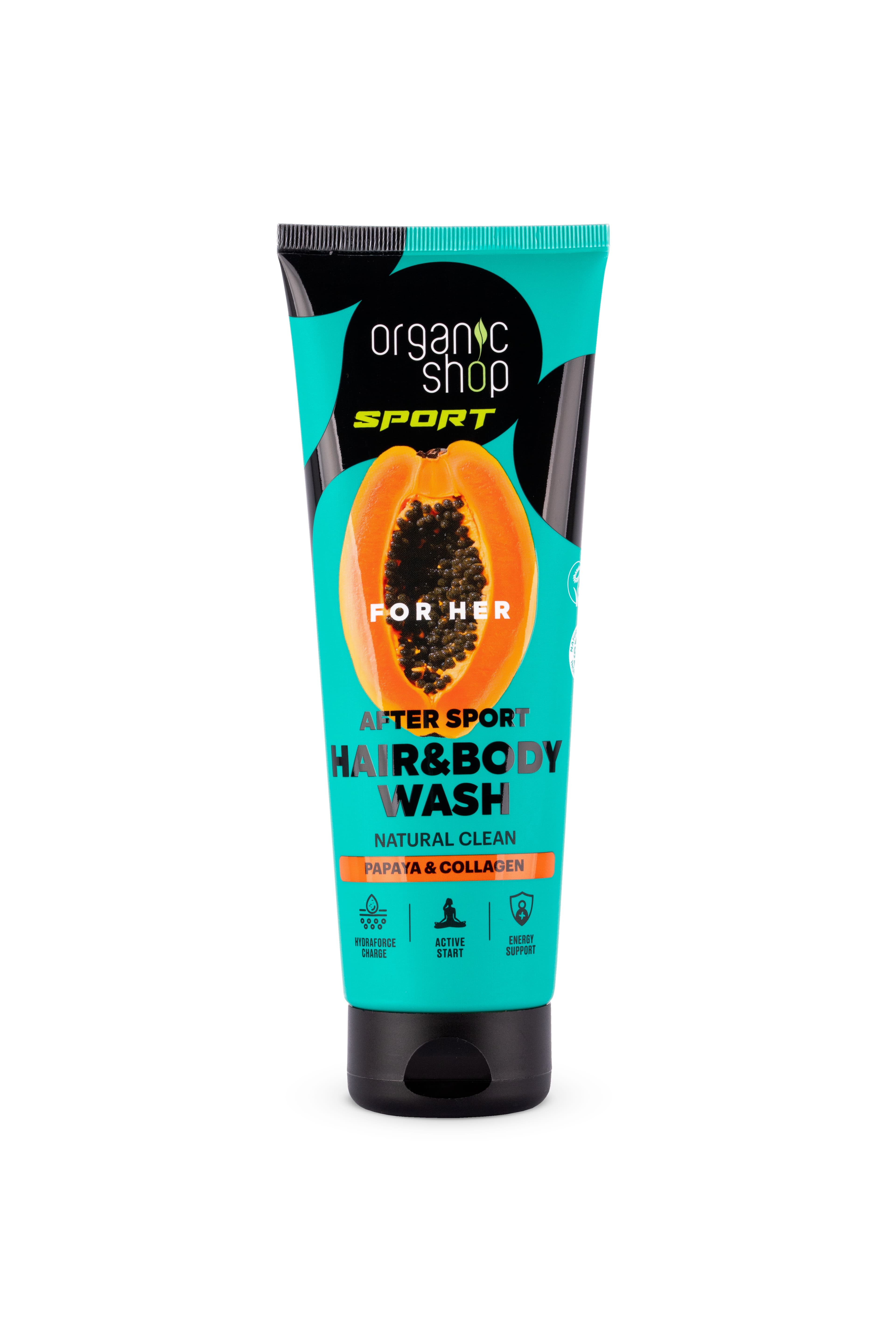 Organic Shop šampón a sprchový gel po cvičení s papájou a kolagénom 200 ml