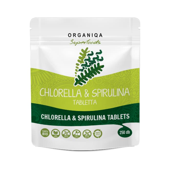 Organiqa bio chlorella a spirulina tablety 250 ks