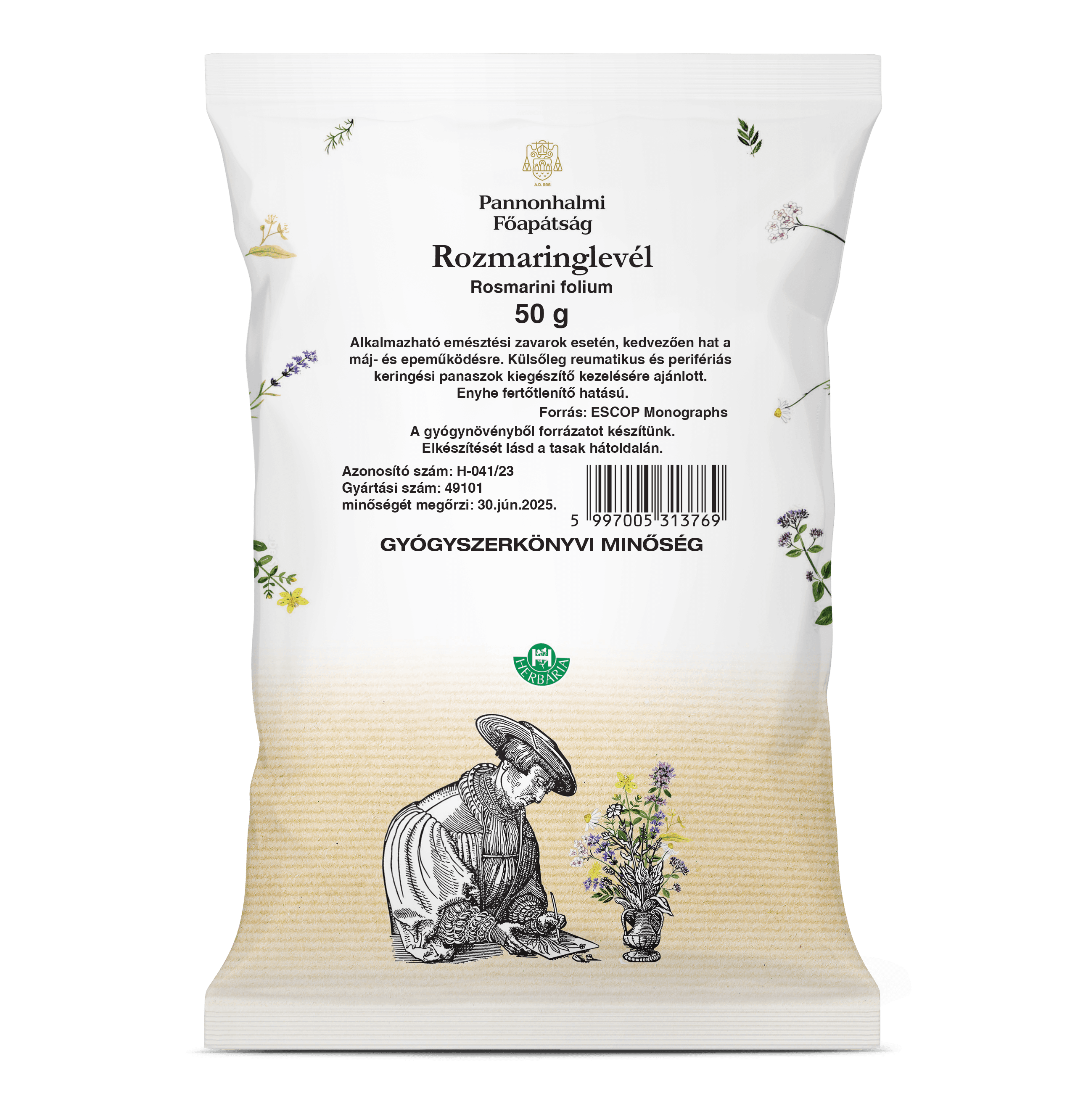 Pannonhalmi rozmarínový listový čaj 50 g
