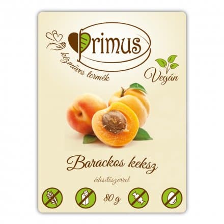 Primus vegánové marhuľové sušienky 80 g