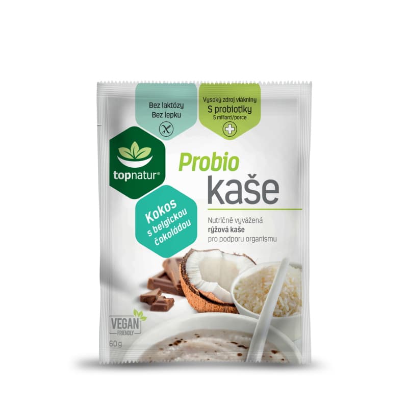 Topnatur Probio ryžová kaša s kokosom a belgickou čokoládou 60 g