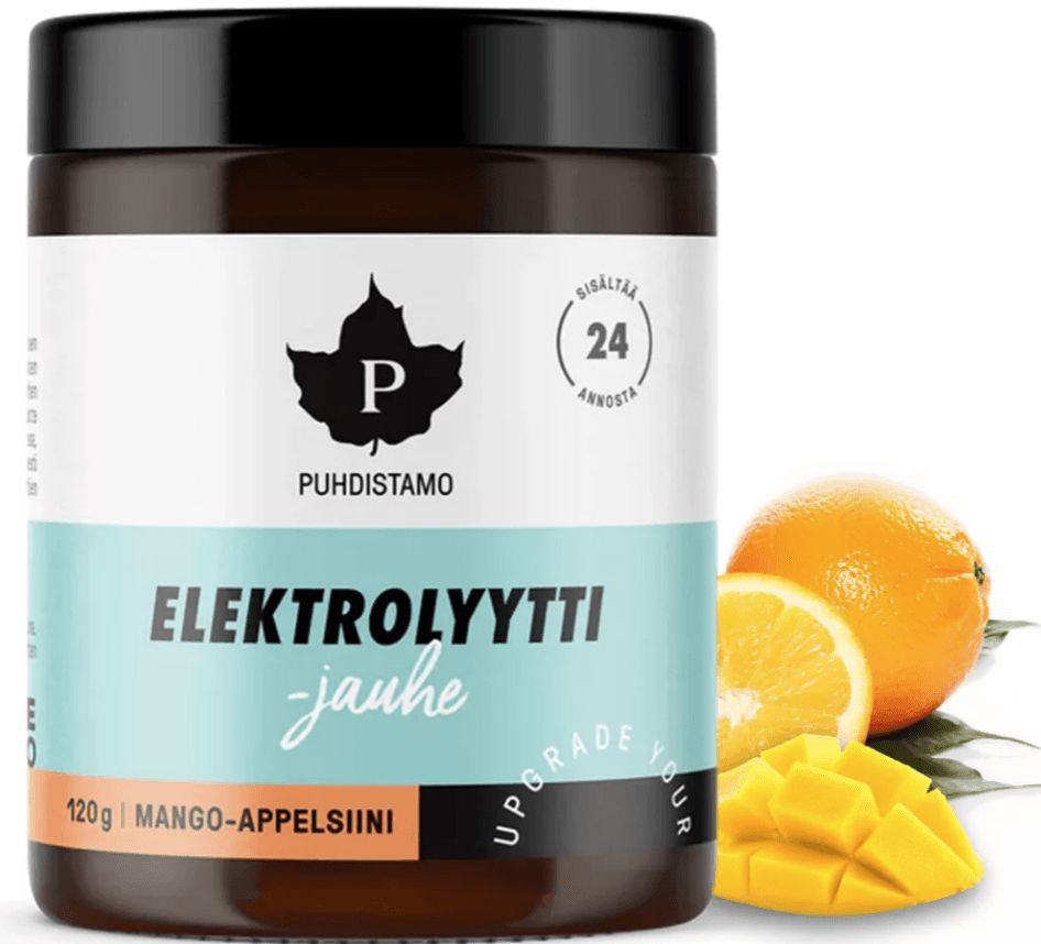 Puhdistamo naturálny elektrolyt mango-pomerančový prášok na nápoj 120 g