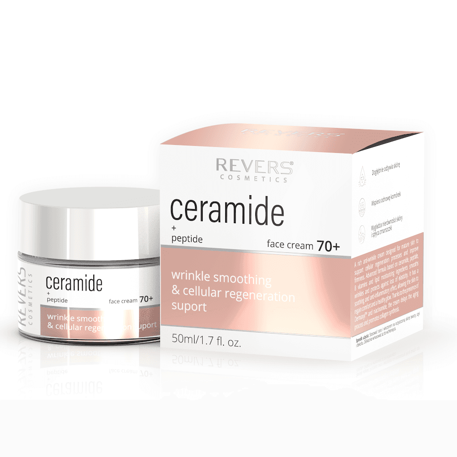 Revers vyhladzujúci a liftingový anti-aging krém na tvár s peptidmi a ceramidmi 70+ 50 ml