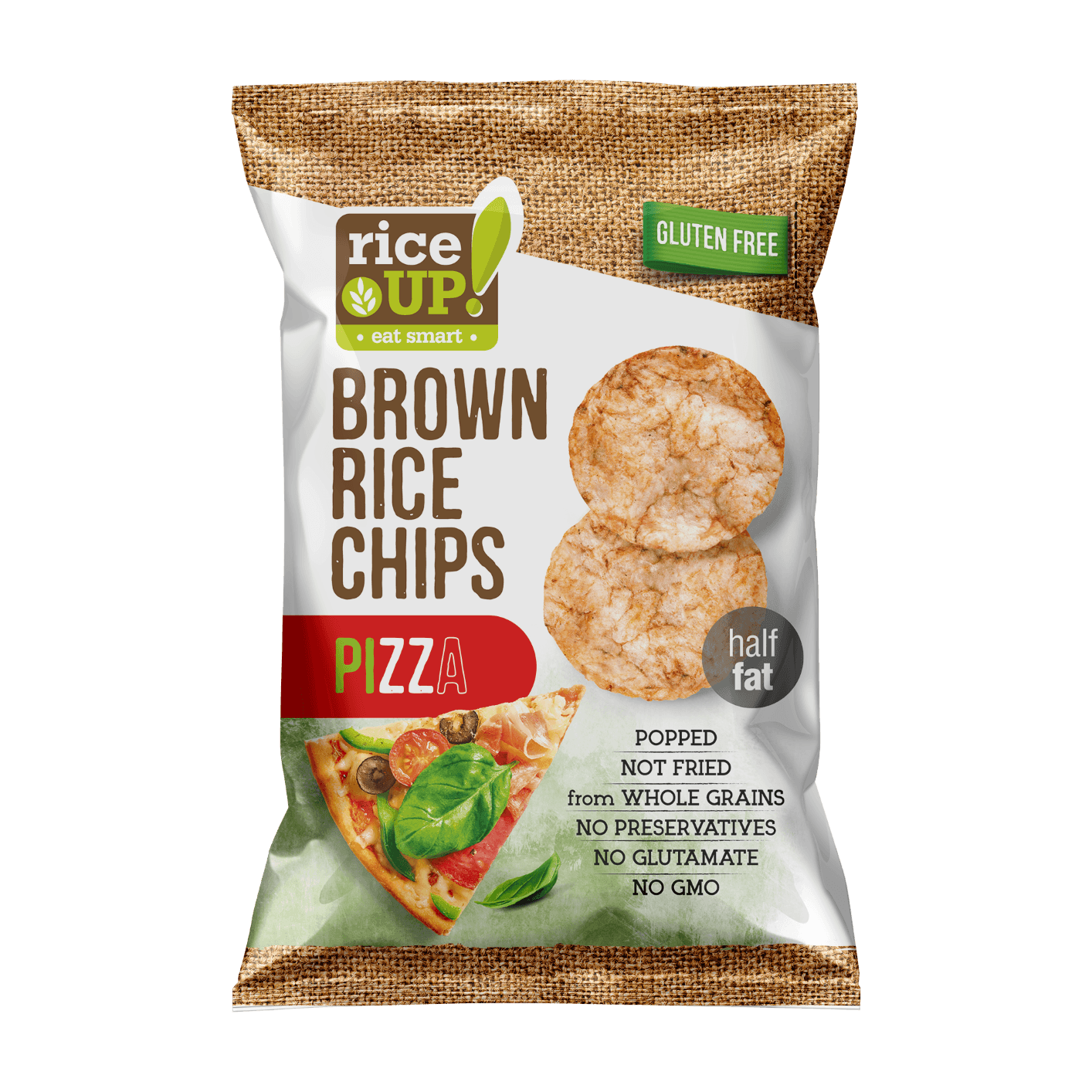 Ryžové chipsy s príchuťou pizze 60 g