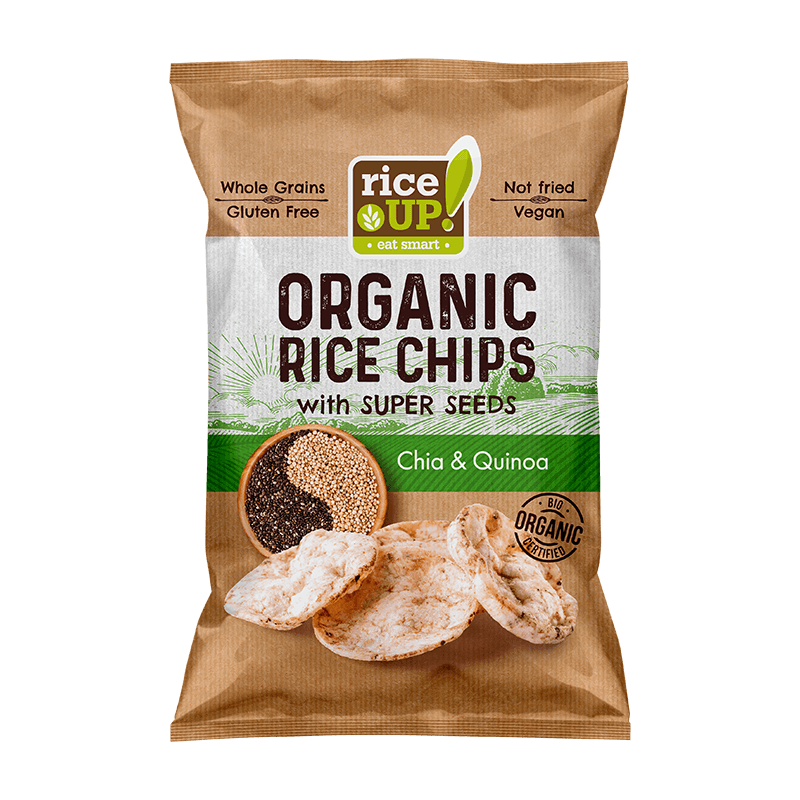RICE UP Ryžové chipsy s chia a quinoou 25 g