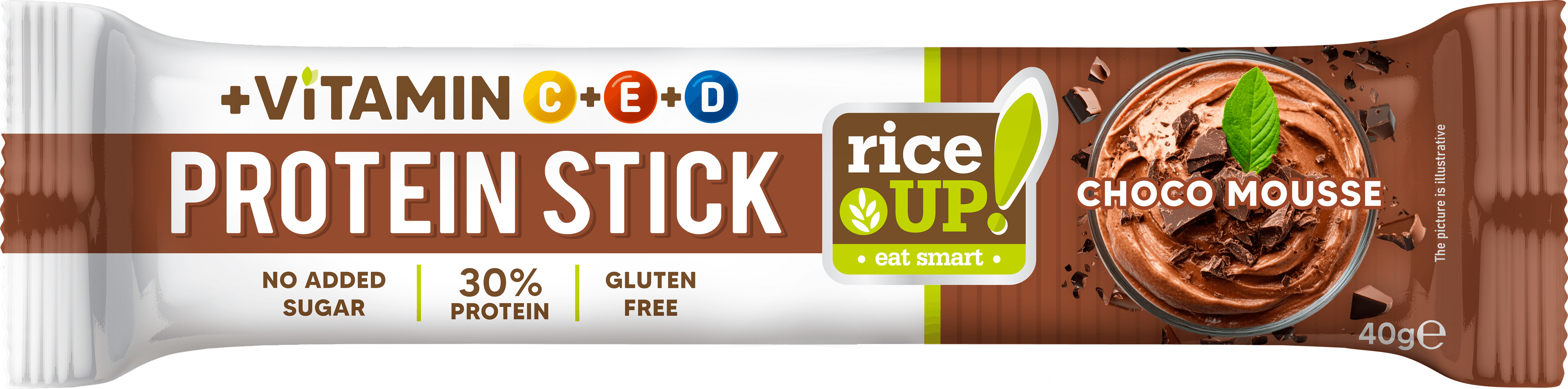Rice Up proteínová tyčinka s vitamínmi čokoládová mousse príchuť 40 g