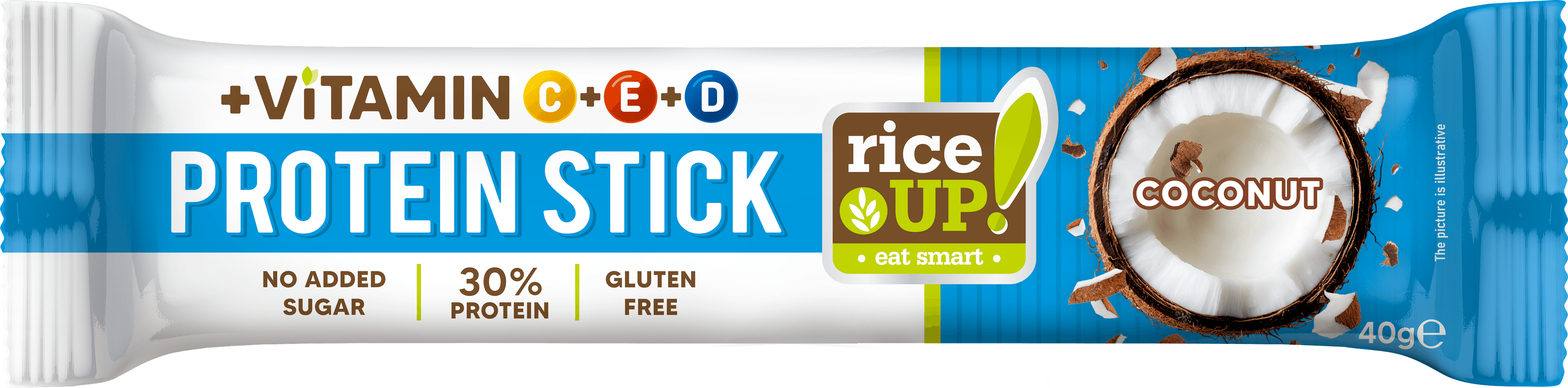 Rice Up proteínová tyčinka s vitamínmi kokosová príchuť 40 g