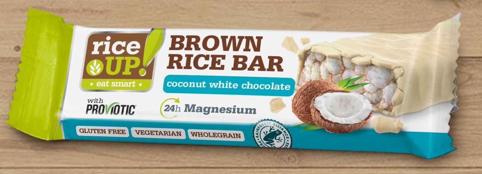 RiceUP! Ryžová tyčinka s kokosom a bielou čokoládou 18 g