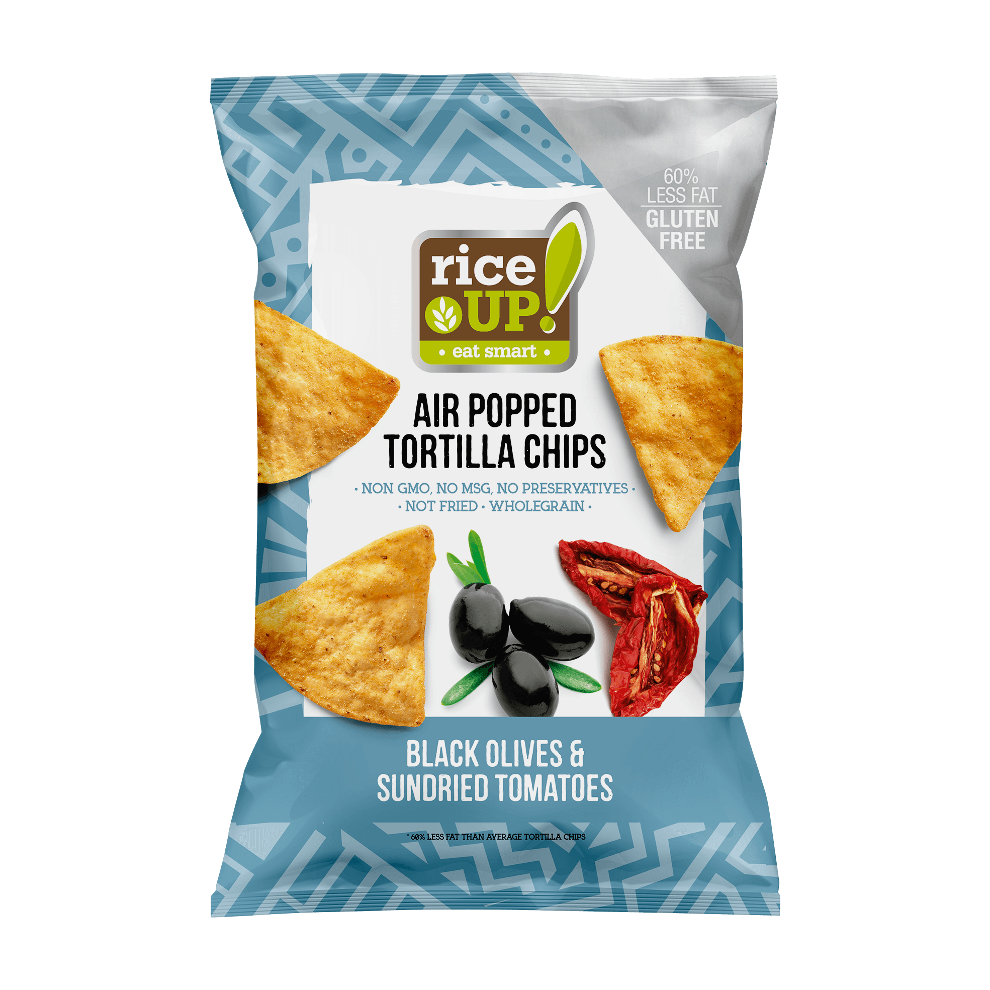 Rice Up tortilla chips s príchuťou čiernej olivy a paradajky 60 g