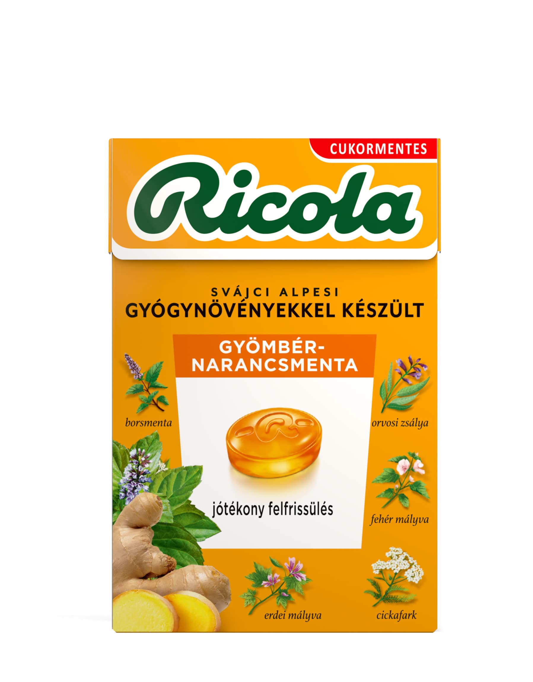 Ricola bylinné cukríky s príchuťou zázvoru a pomarančovej mäty 40 g