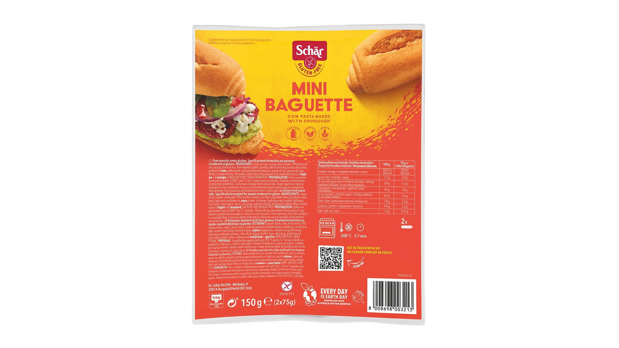 Schär bezlepková mini bageta 150 g - 36618