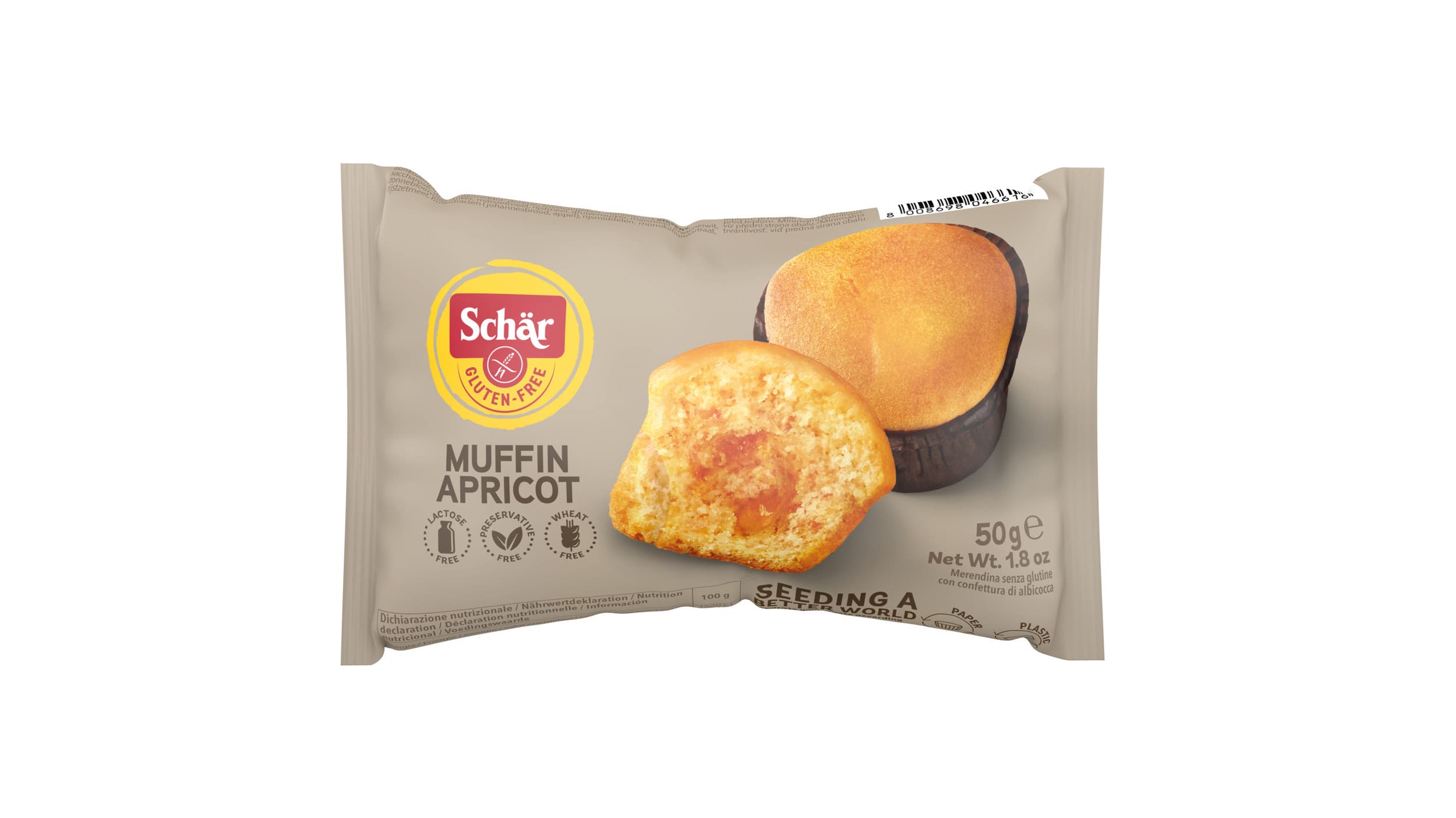 Schär bezlepkový muffin s marhuľovým džemom 50 g