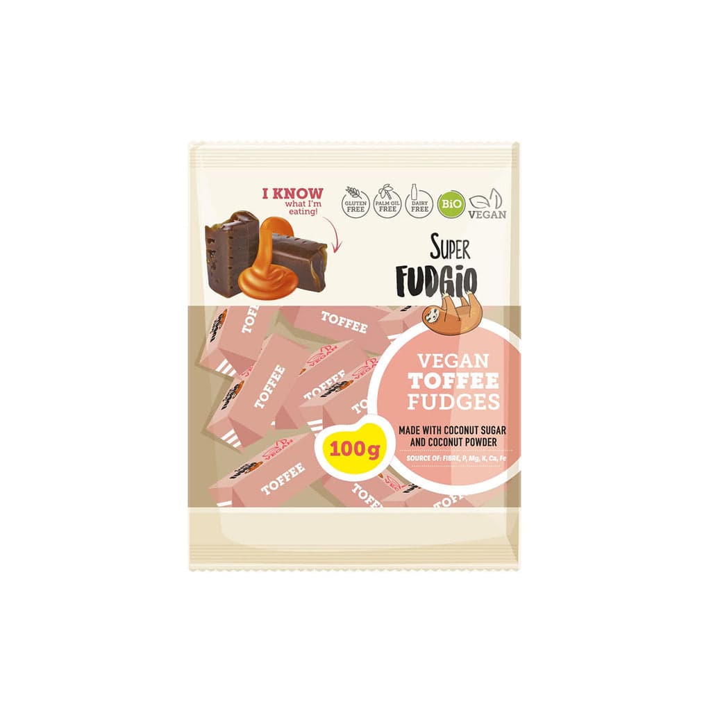 Super fudgio bio vegánske karamelové toffee 100 g