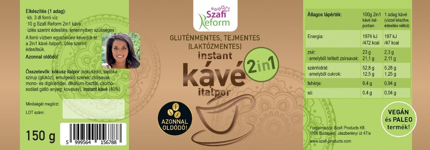 Szafi Reform 2v1 instantná káva 150 g