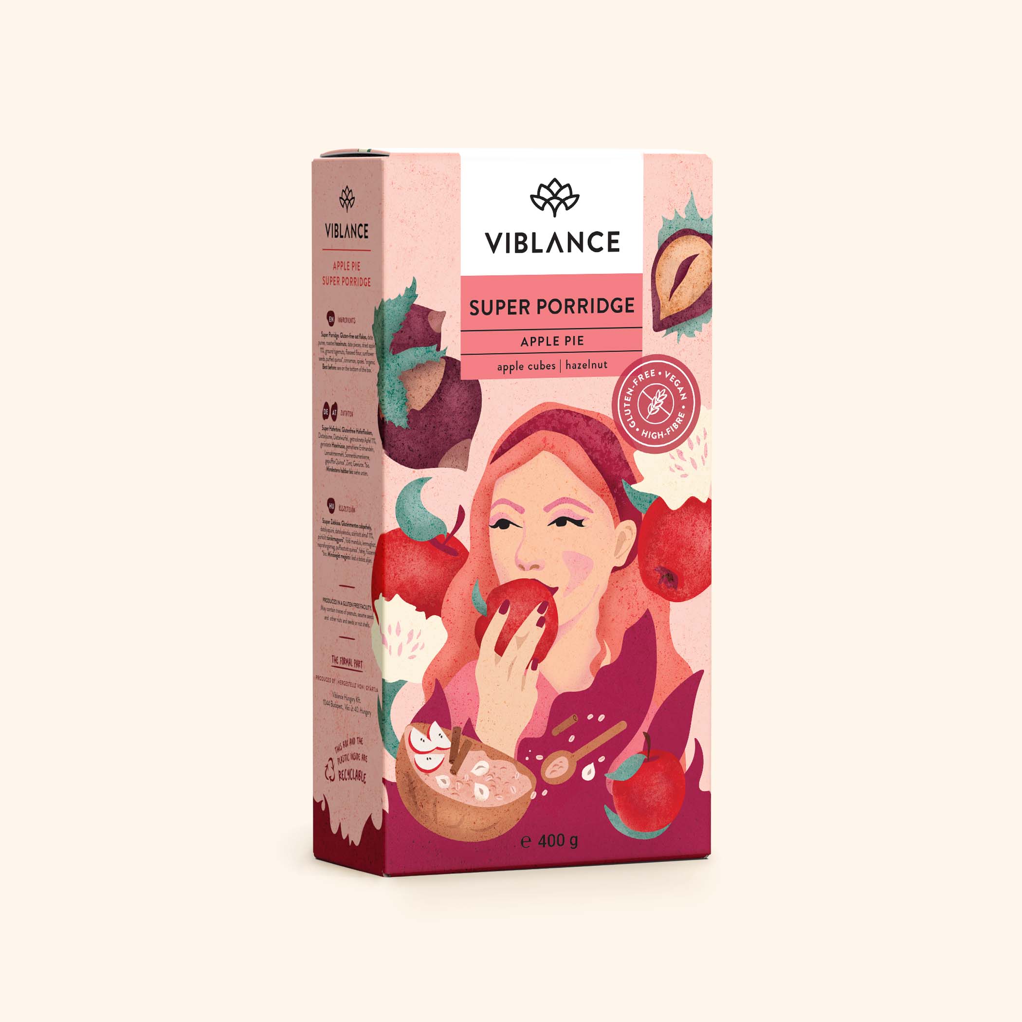 Viblance super kaša jablkový koláč s lieskovými orieškami 400 g