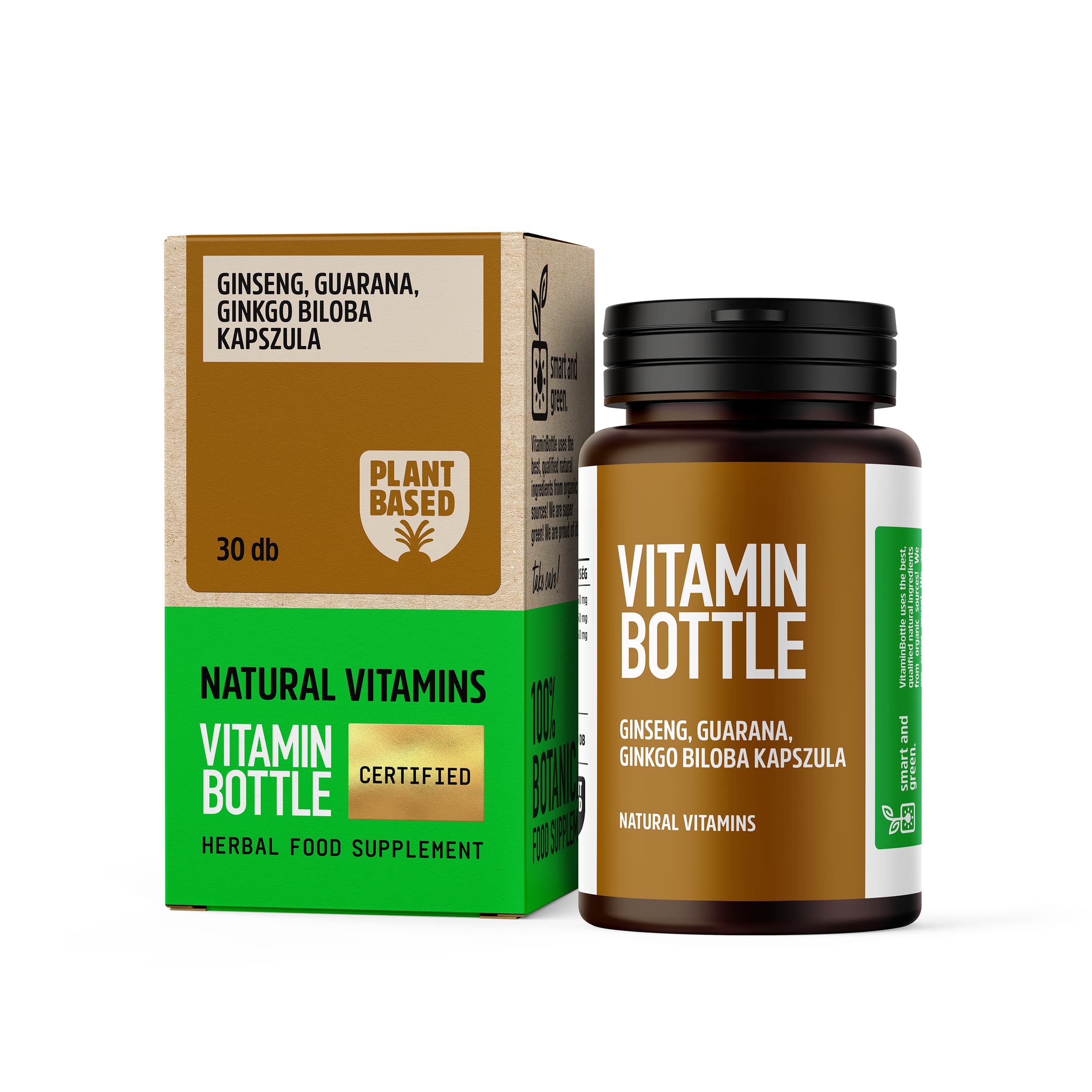 Vitamin Bottle ginseng-guarana-ginkgo kapsula 30 ks